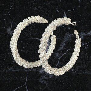 Large Faux Bling Hoop Earrings